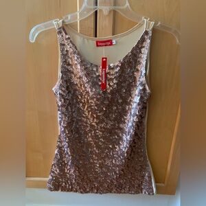 NWT! Kayamiya Gold Sequin Tank Top